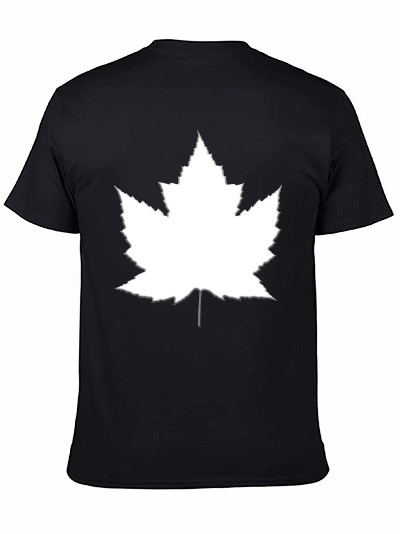 Maple Leaf Graphic Tee - Black Cotton Casual Top