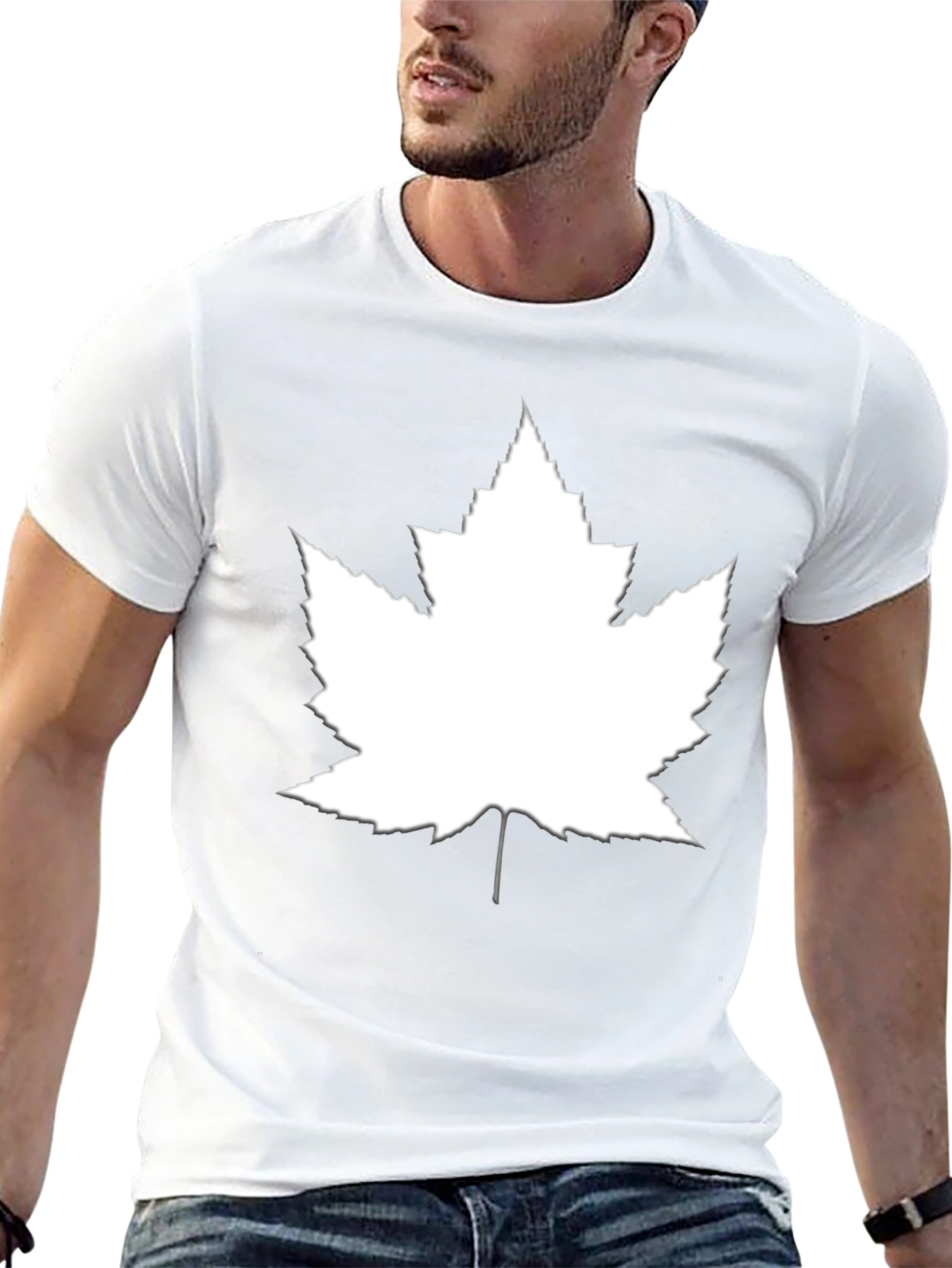 Maple Leaf Graphic Tee - Black Cotton Casual Top