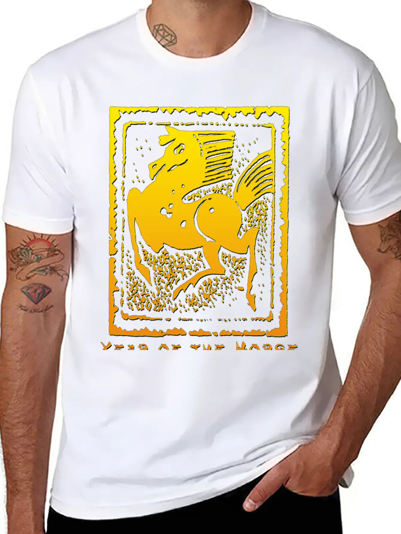 Year Of The Horse Unisex Short Sleeve Soft Cotton T-Shirt – Casual Everyday Wear