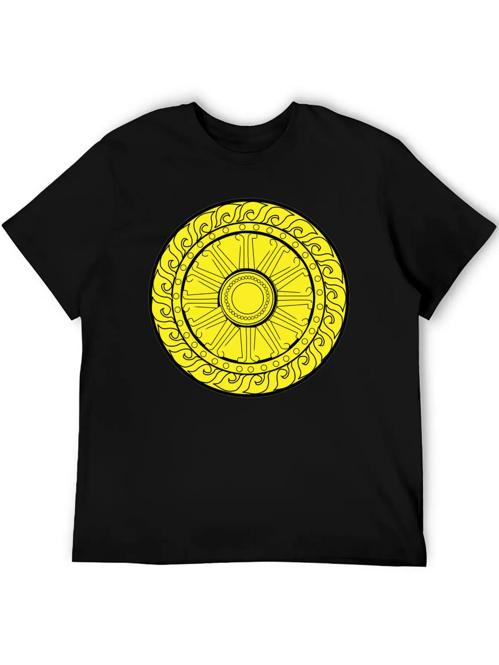 YELLOW CIRCULAR GEOMETRIC Unisex Casual T-Shirt – Clean Design For Daily Comfort