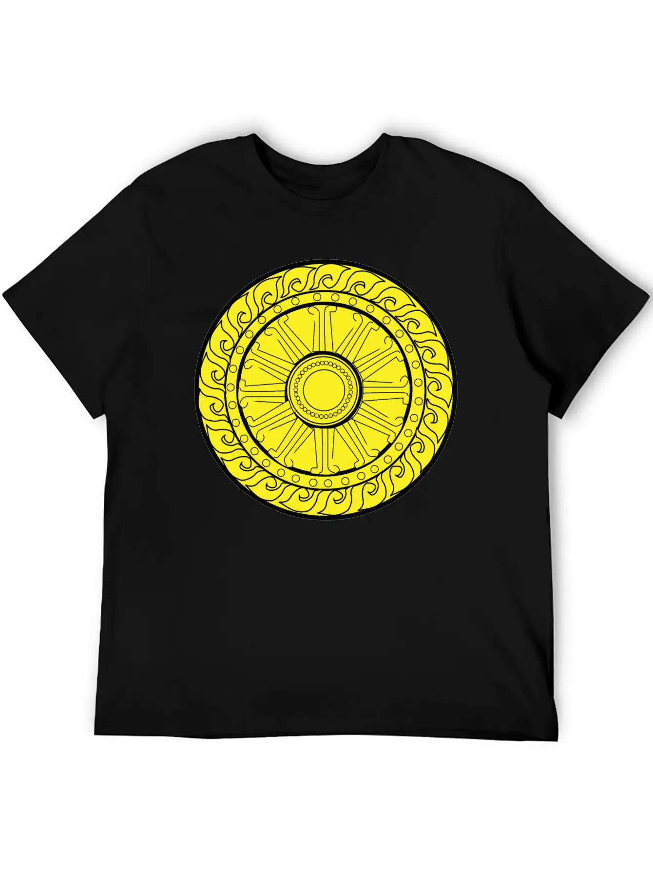 YELLOW CIRCULAR GEOMETRIC Unisex Casual T-Shirt – Clean Design For Daily Comfort