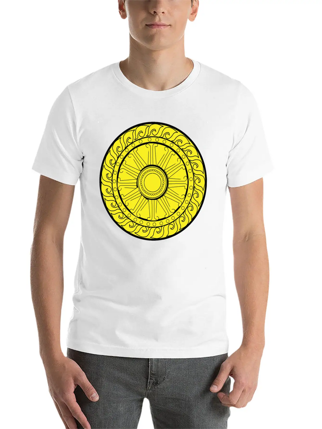 YELLOW CIRCULAR GEOMETRIC Unisex Casual T-Shirt – Clean Design For Daily Comfort