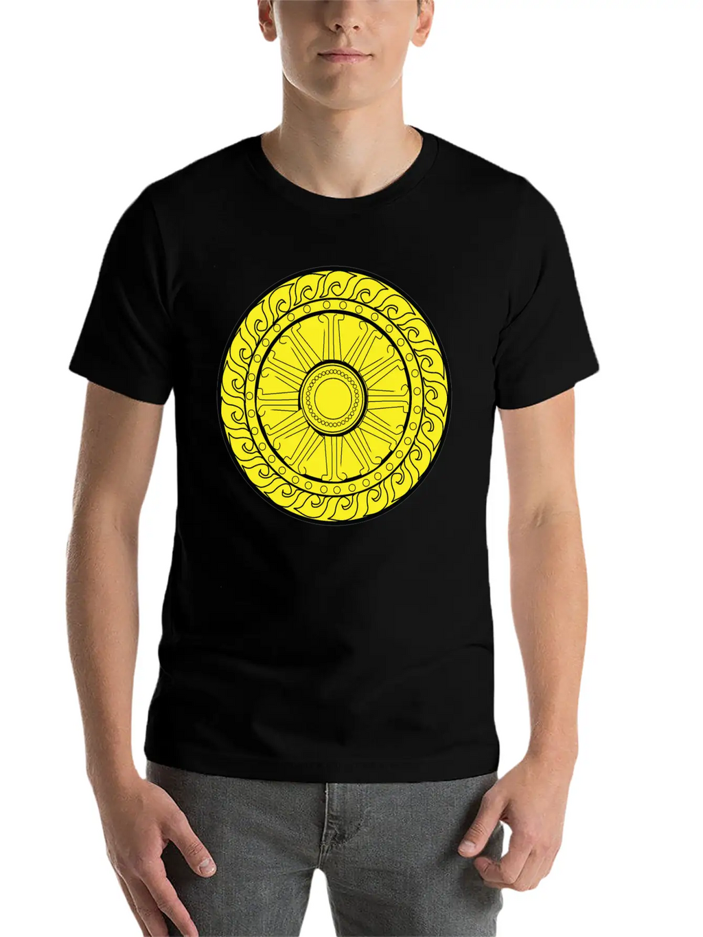 YELLOW CIRCULAR GEOMETRIC Unisex Casual T-Shirt – Clean Design For Daily Comfort