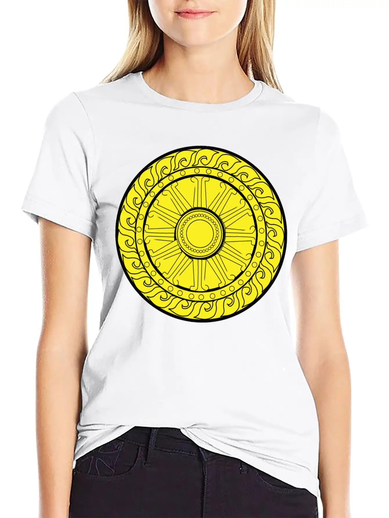 YELLOW CIRCULAR GEOMETRIC Unisex Casual T-Shirt – Clean Design For Daily Comfort
