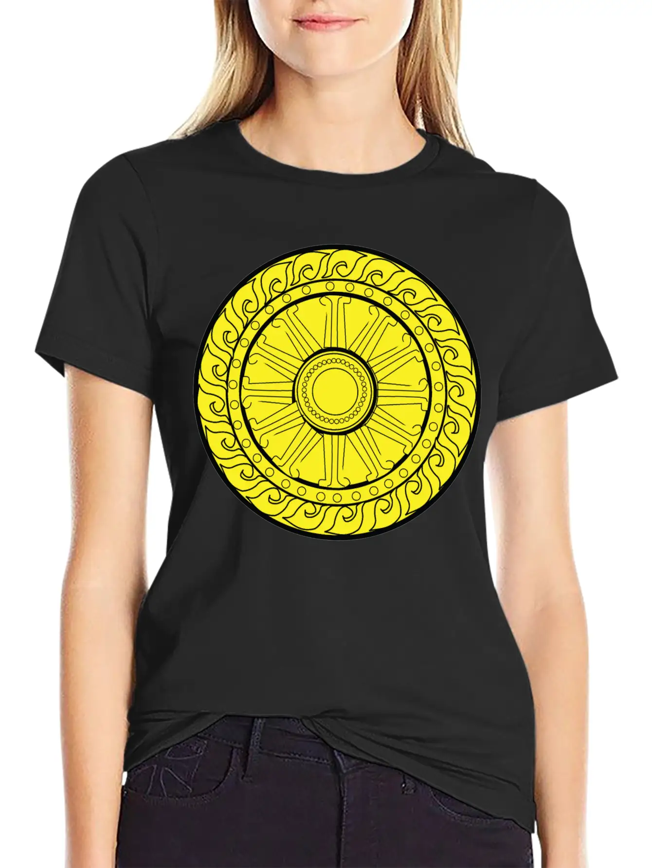 YELLOW CIRCULAR GEOMETRIC Unisex Casual T-Shirt – Clean Design For Daily Comfort