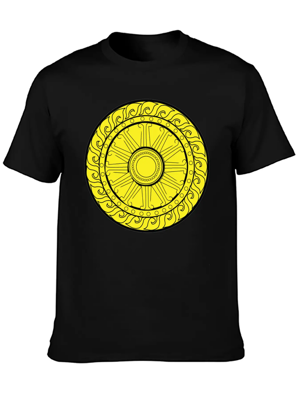 YELLOW CIRCULAR GEOMETRIC Unisex Casual T-Shirt – Clean Design For Daily Comfort