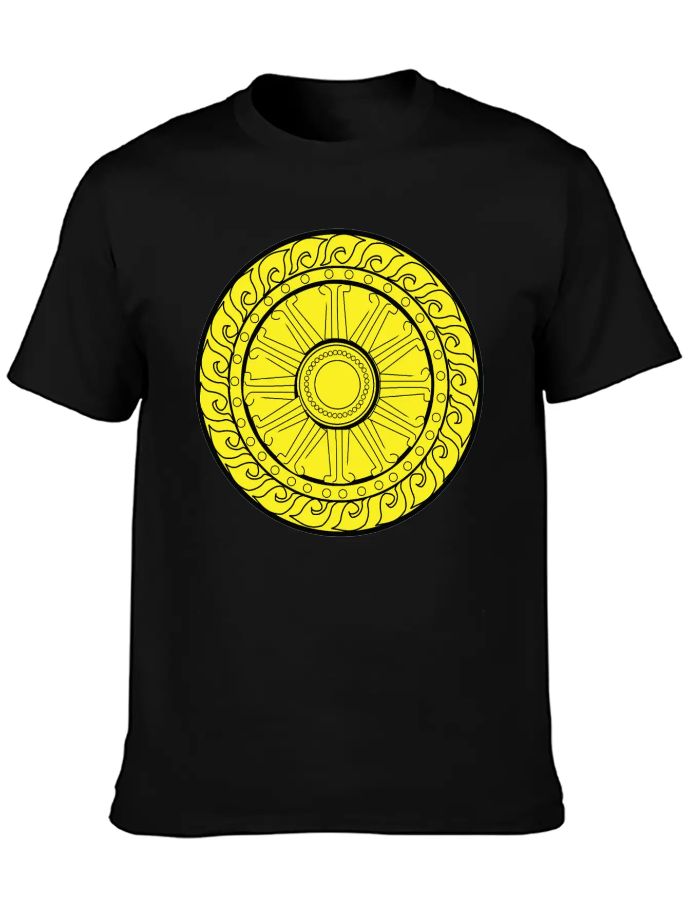YELLOW CIRCULAR GEOMETRIC Unisex Casual T-Shirt – Clean Design For Daily Comfort