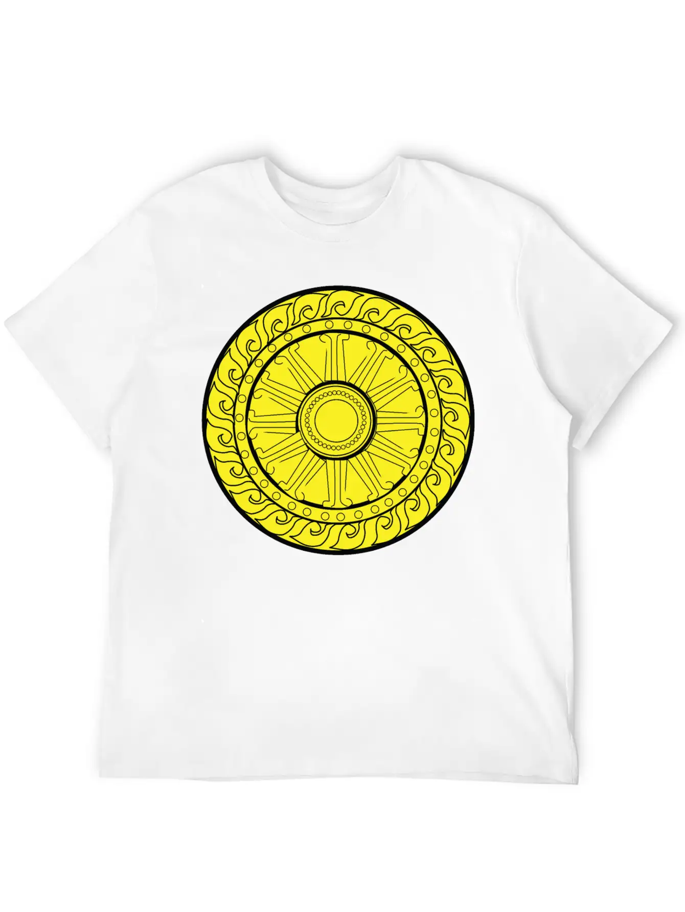 YELLOW CIRCULAR GEOMETRIC Unisex Casual T-Shirt – Clean Design For Daily Comfort