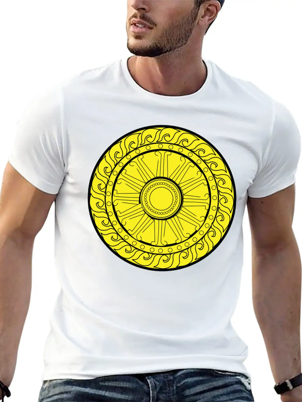 YELLOW CIRCULAR GEOMETRIC Unisex Casual T-Shirt – Clean Design For Daily Comfort