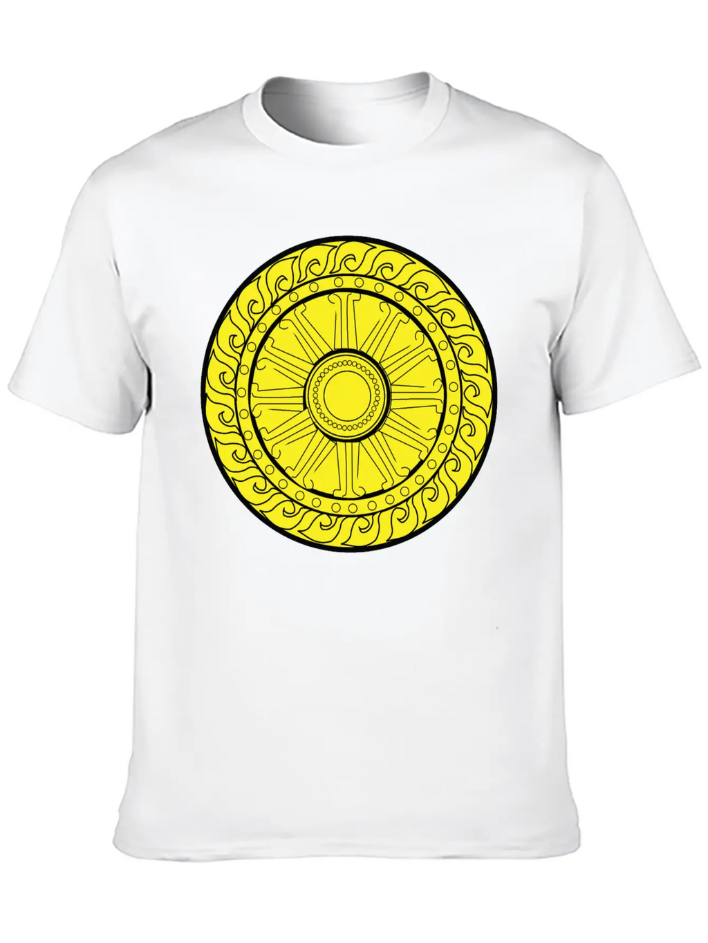 YELLOW CIRCULAR GEOMETRIC Unisex Casual T-Shirt – Clean Design For Daily Comfort
