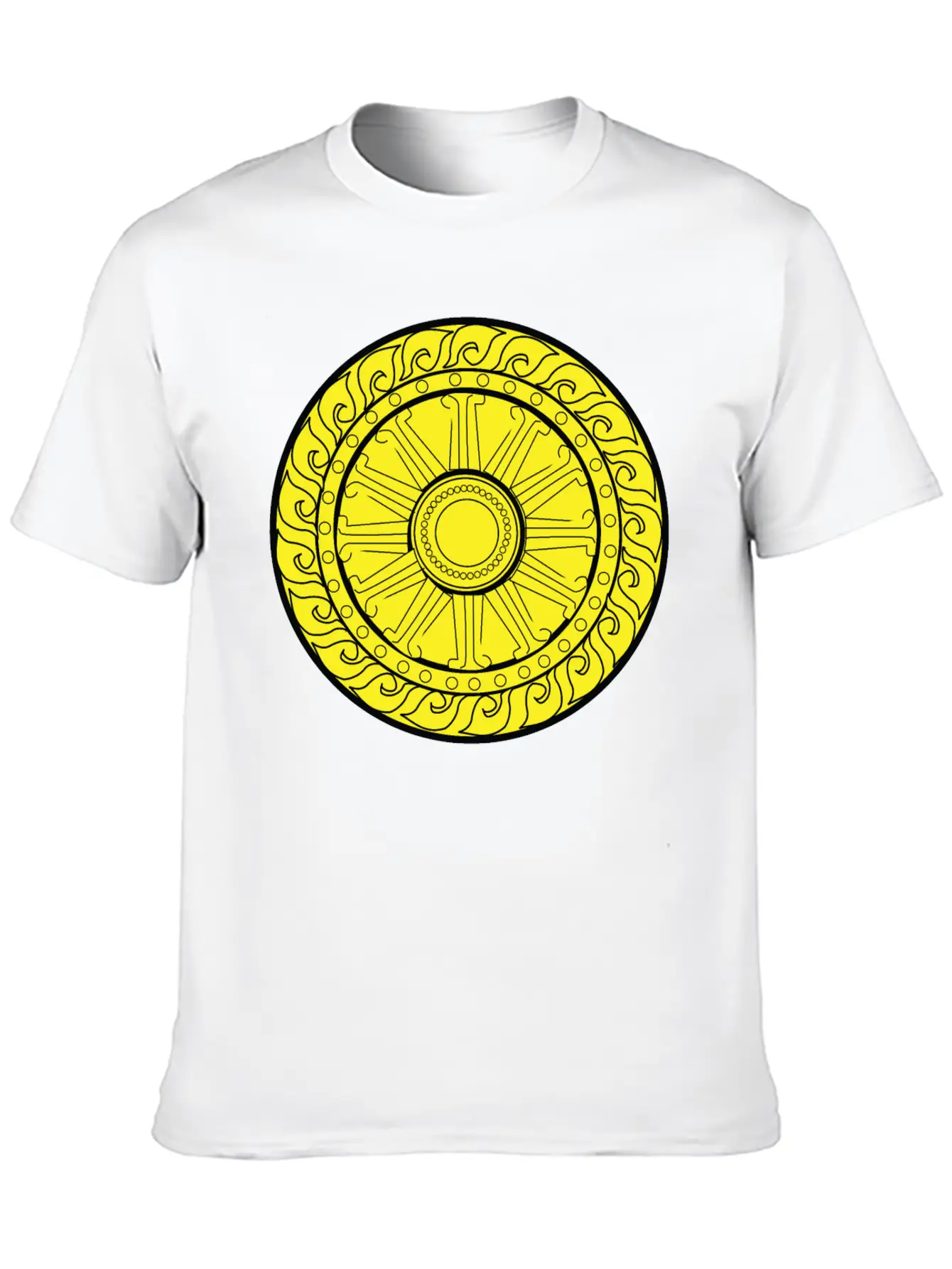 YELLOW CIRCULAR GEOMETRIC Unisex Casual T-Shirt – Clean Design For Daily Comfort