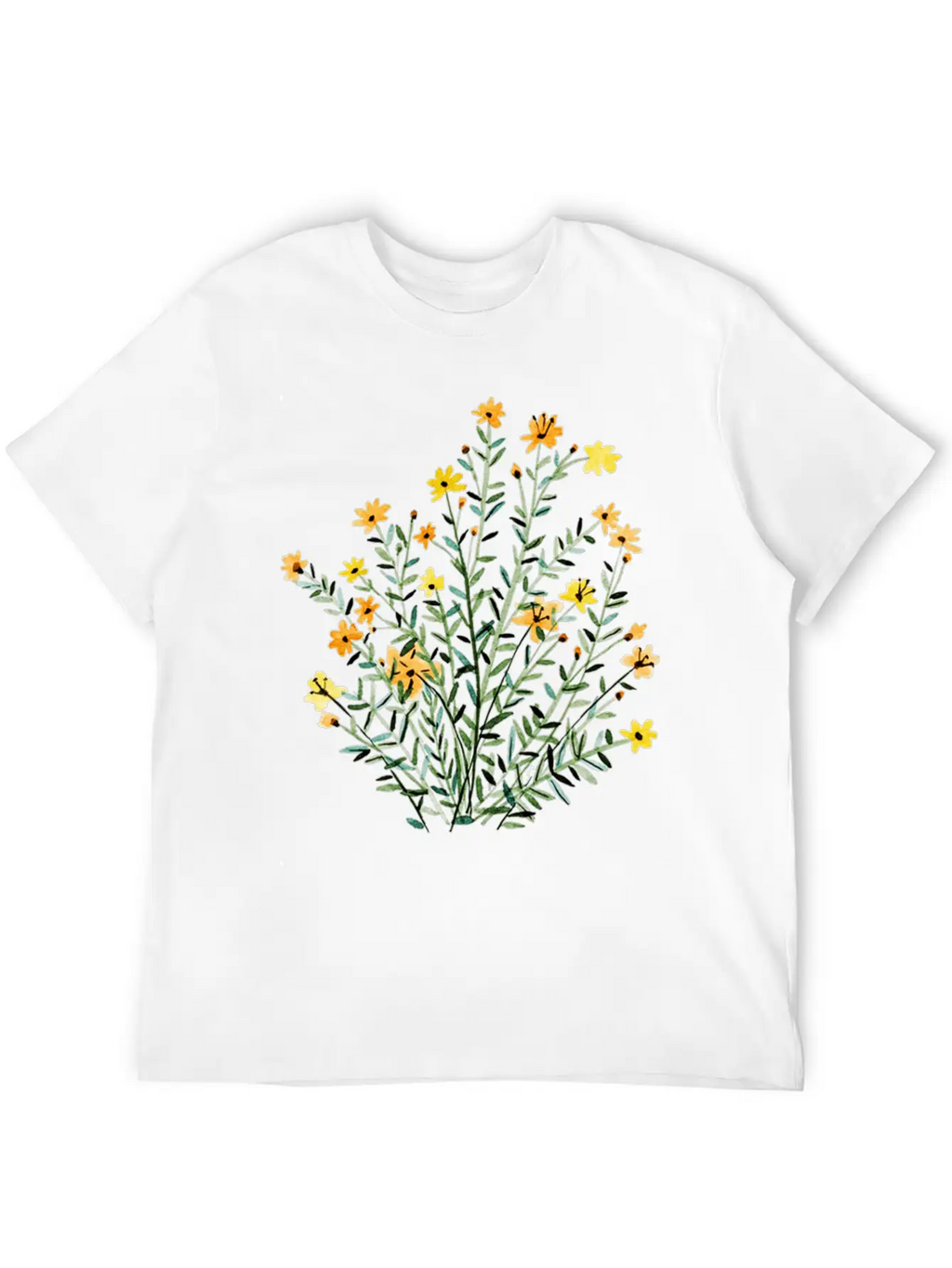 Yellow Floral Sun Flower Casual Graphic T-Shirt – Simple And Comfortable Daily Wear