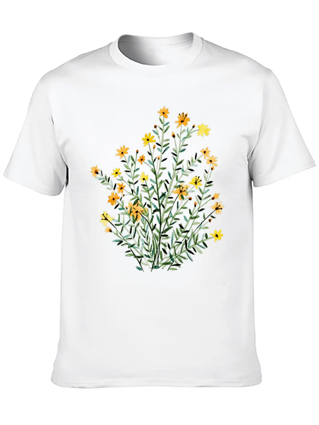 Yellow Floral Sun Flower Casual Graphic T-Shirt – Simple And Comfortable Daily Wear
