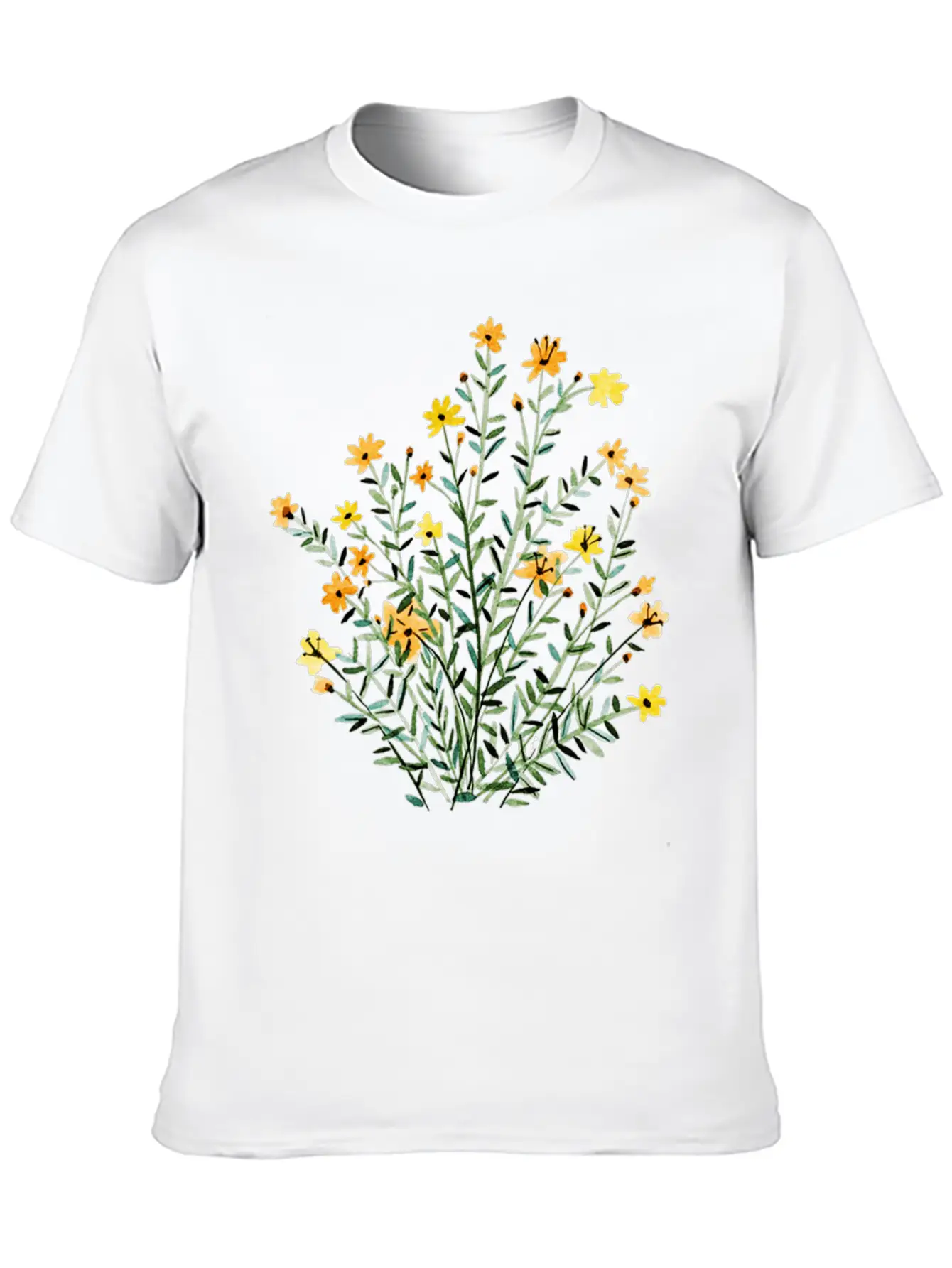 Yellow Floral Sun Flower Casual Graphic T-Shirt – Simple And Comfortable Daily Wear