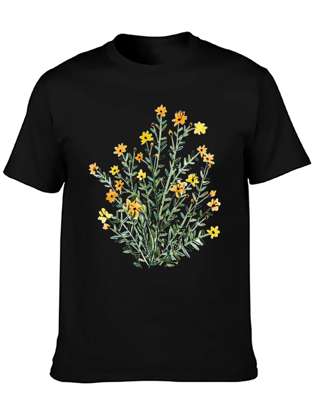 Yellow Floral Sun Flower Casual Graphic T-Shirt – Simple And Comfortable Daily Wear