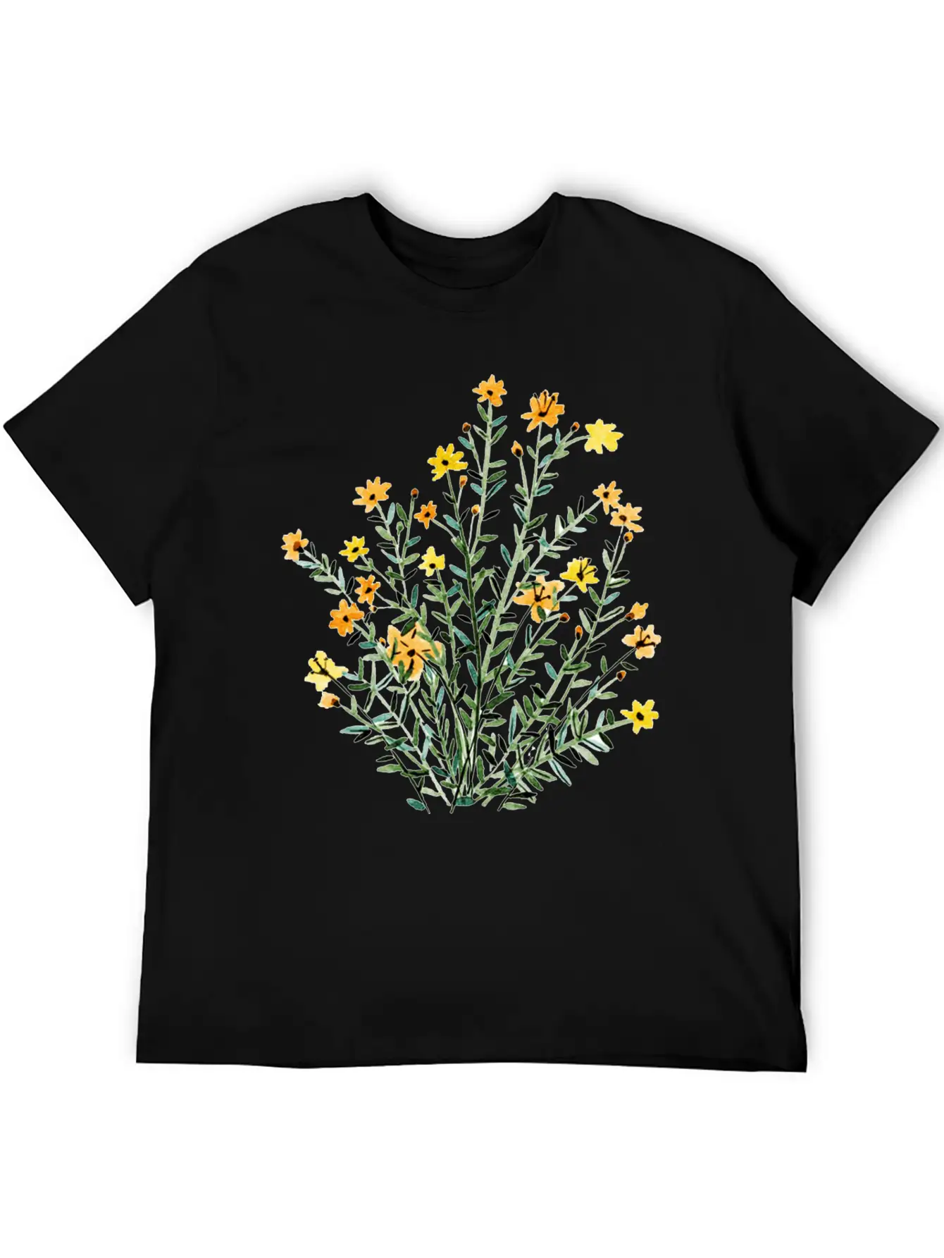 Yellow Floral Sun Flower Casual Graphic T-Shirt – Simple And Comfortable Daily Wear