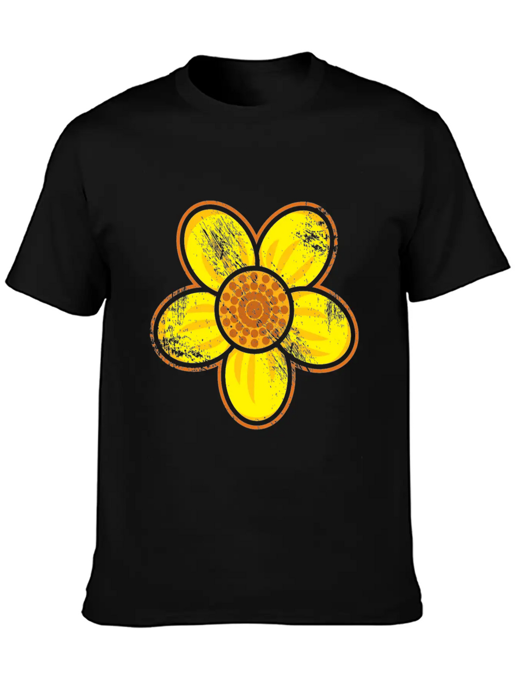 Yellow Flower Drawn Gift Girl Present Kid Unisex Casual T-Shirt – Clean Design For Daily Comfort