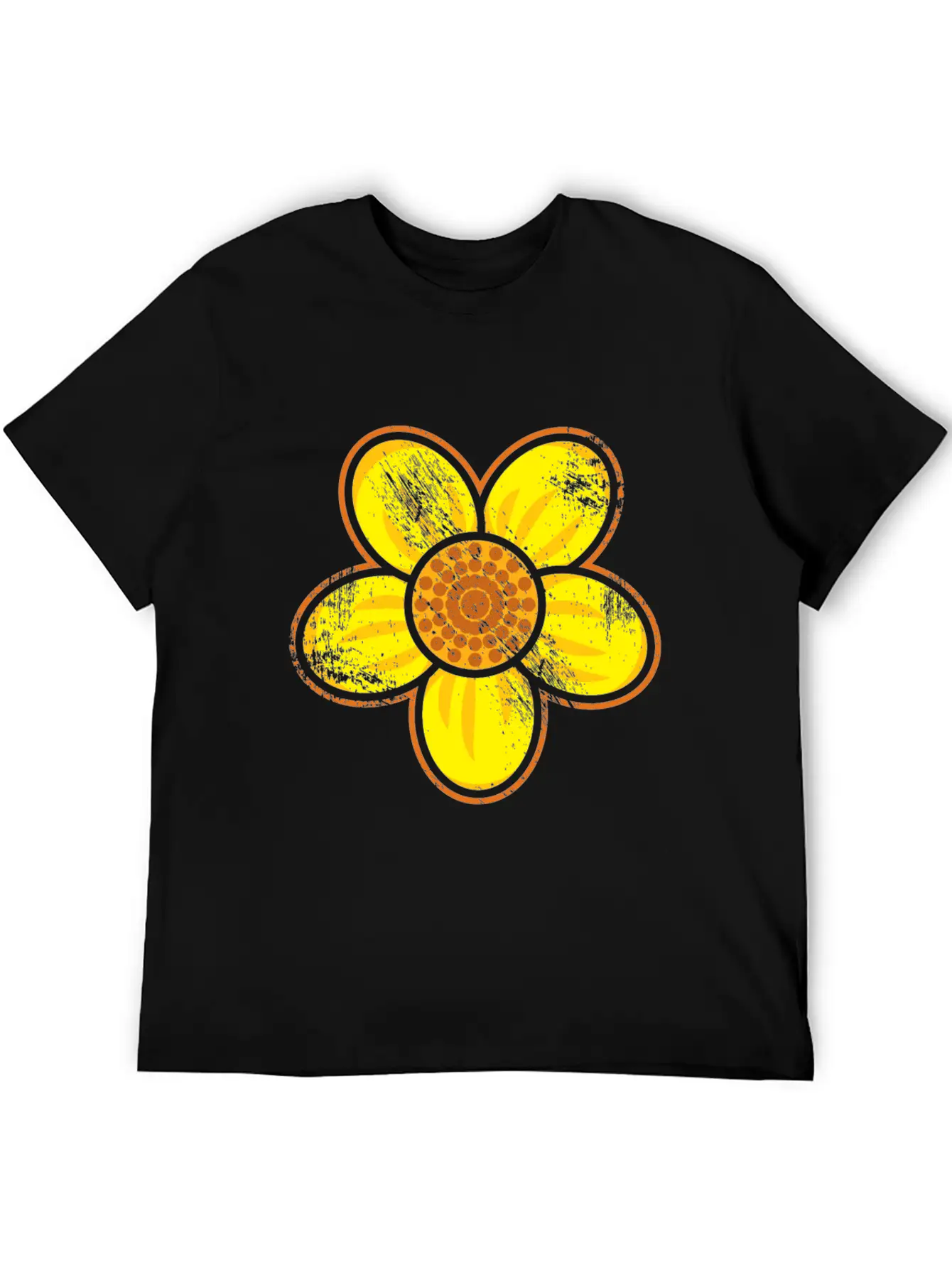 Yellow Flower Drawn Gift Girl Present Kid Unisex Casual T-Shirt – Clean Design For Daily Comfort