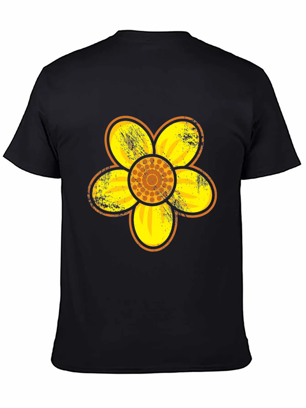 Yellow Flower Drawn Gift Girl Present Kid Unisex Casual T-Shirt – Clean Design For Daily Comfort