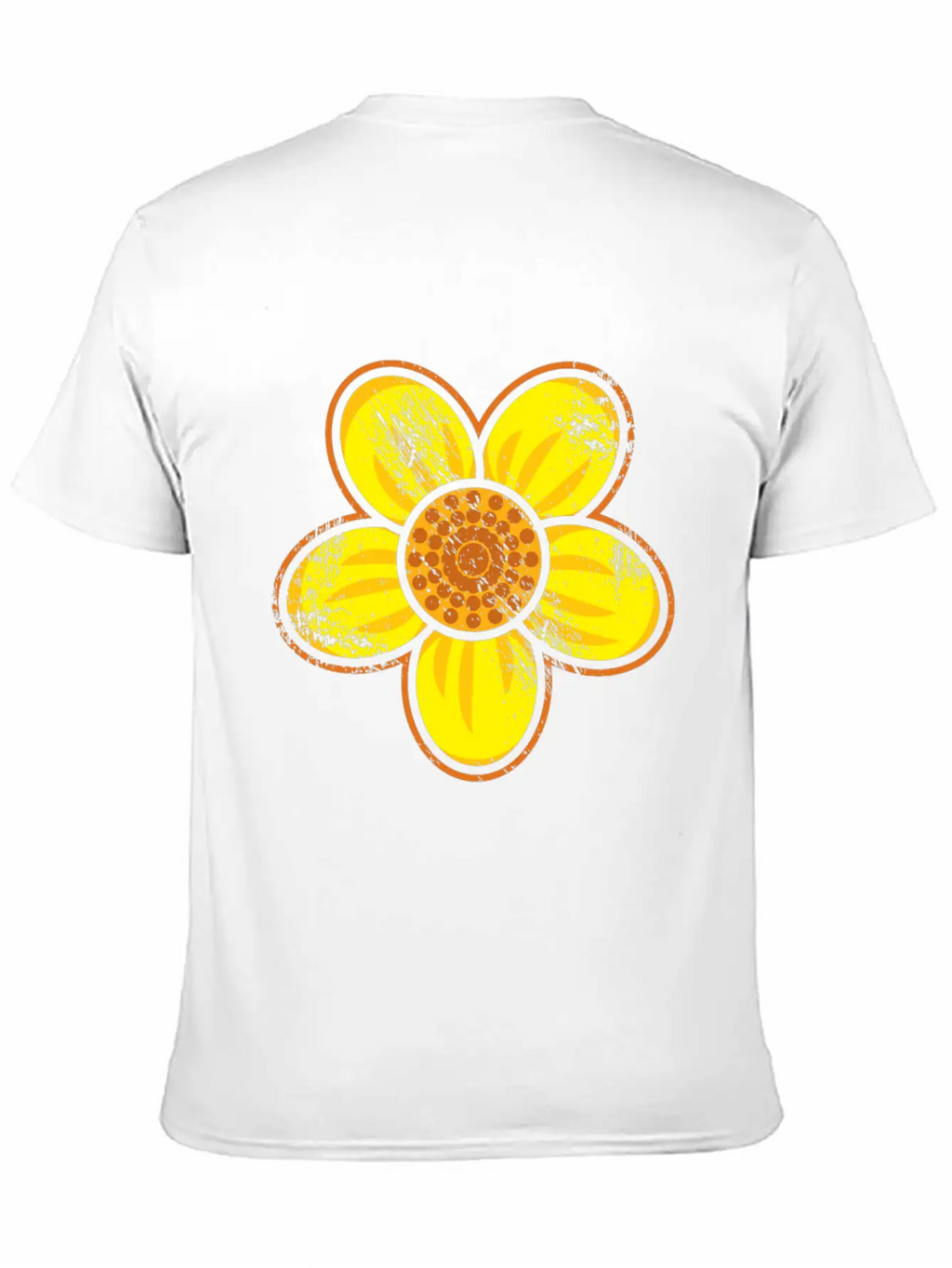 Yellow Flower Drawn Gift Girl Present Kid Unisex Casual T-Shirt – Clean Design For Daily Comfort