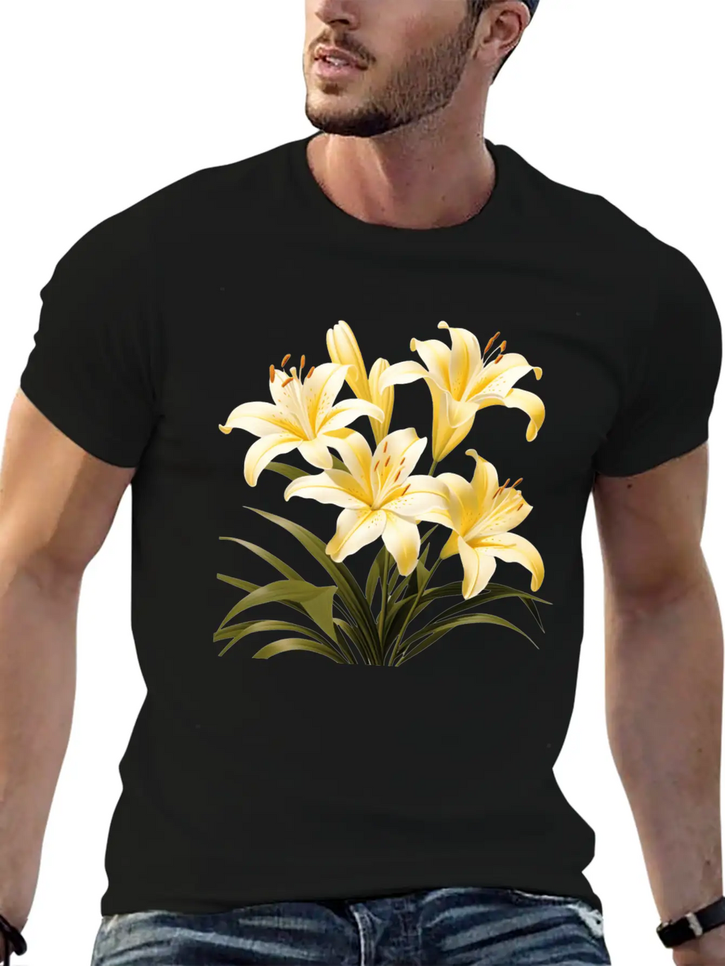 Yellow Lily Bouquet Stylish Everyday T-Shirt – Unisex Basic Cotton Tee