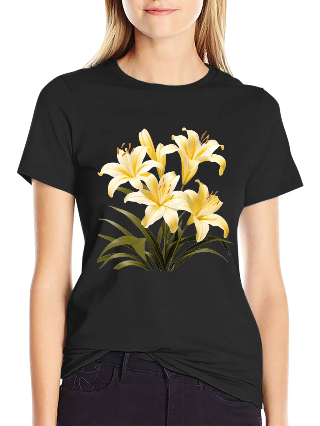 Yellow Lily Bouquet Stylish Everyday T-Shirt – Unisex Basic Cotton Tee