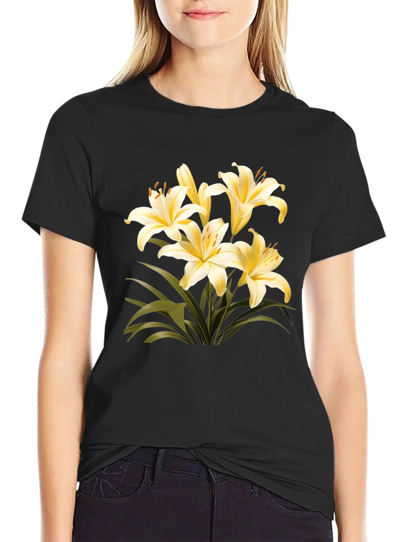 Yellow Lily Bouquet Stylish Everyday T-Shirt – Unisex Basic Cotton Tee