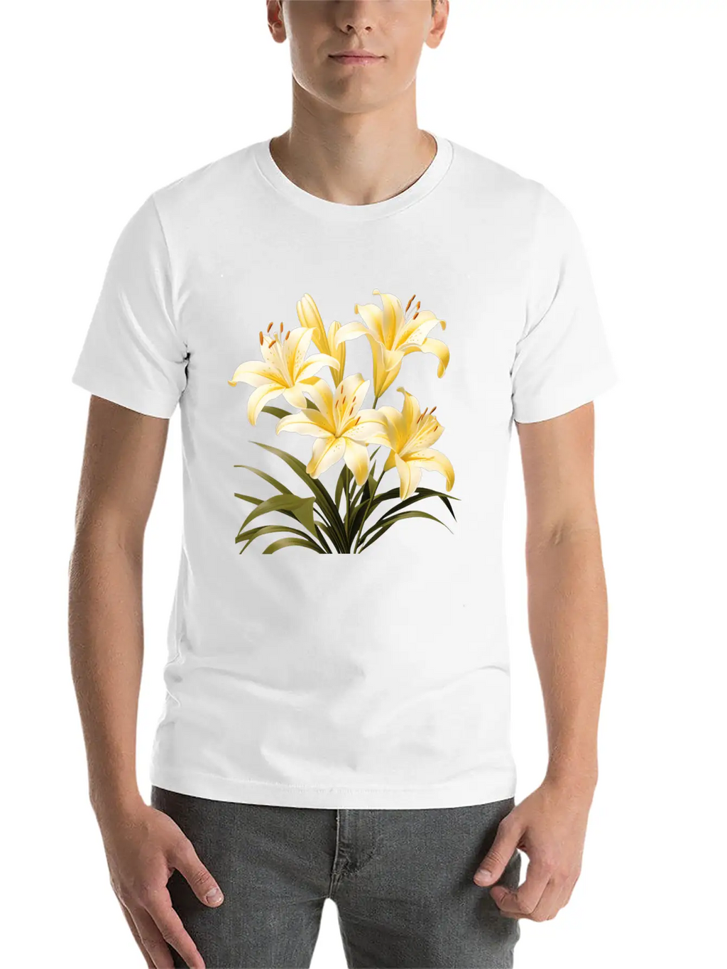 Yellow Lily Bouquet Stylish Everyday T-Shirt – Unisex Basic Cotton Tee