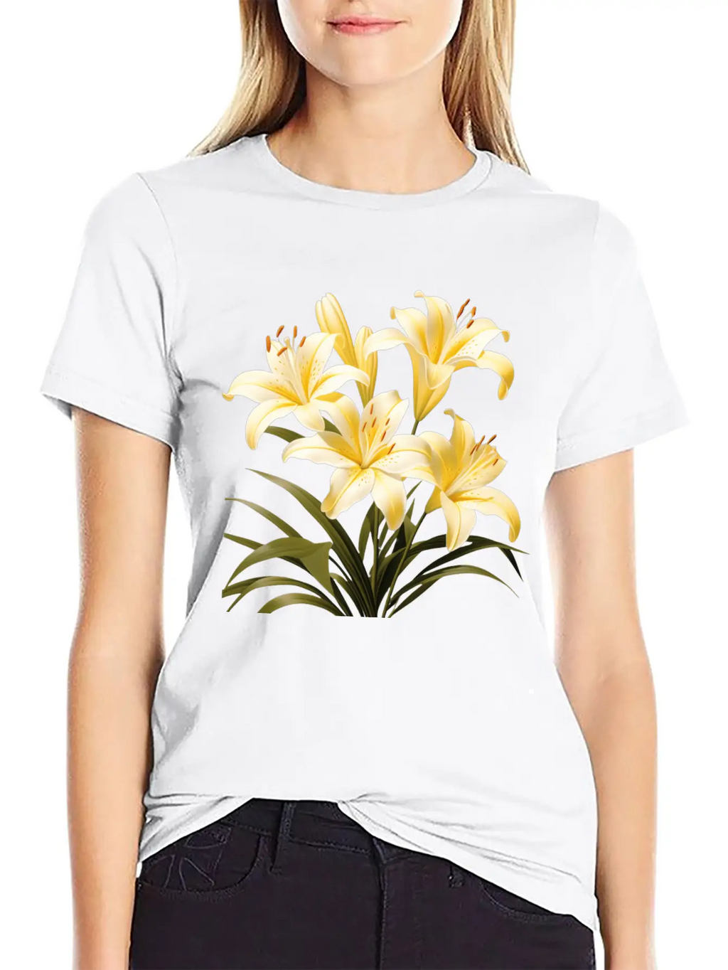 Yellow Lily Bouquet Stylish Everyday T-Shirt – Unisex Basic Cotton Tee