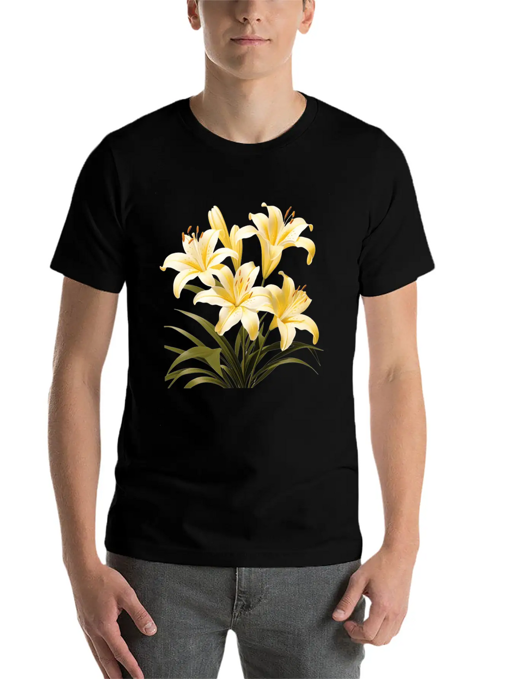 Yellow Lily Bouquet Stylish Everyday T-Shirt – Unisex Basic Cotton Tee