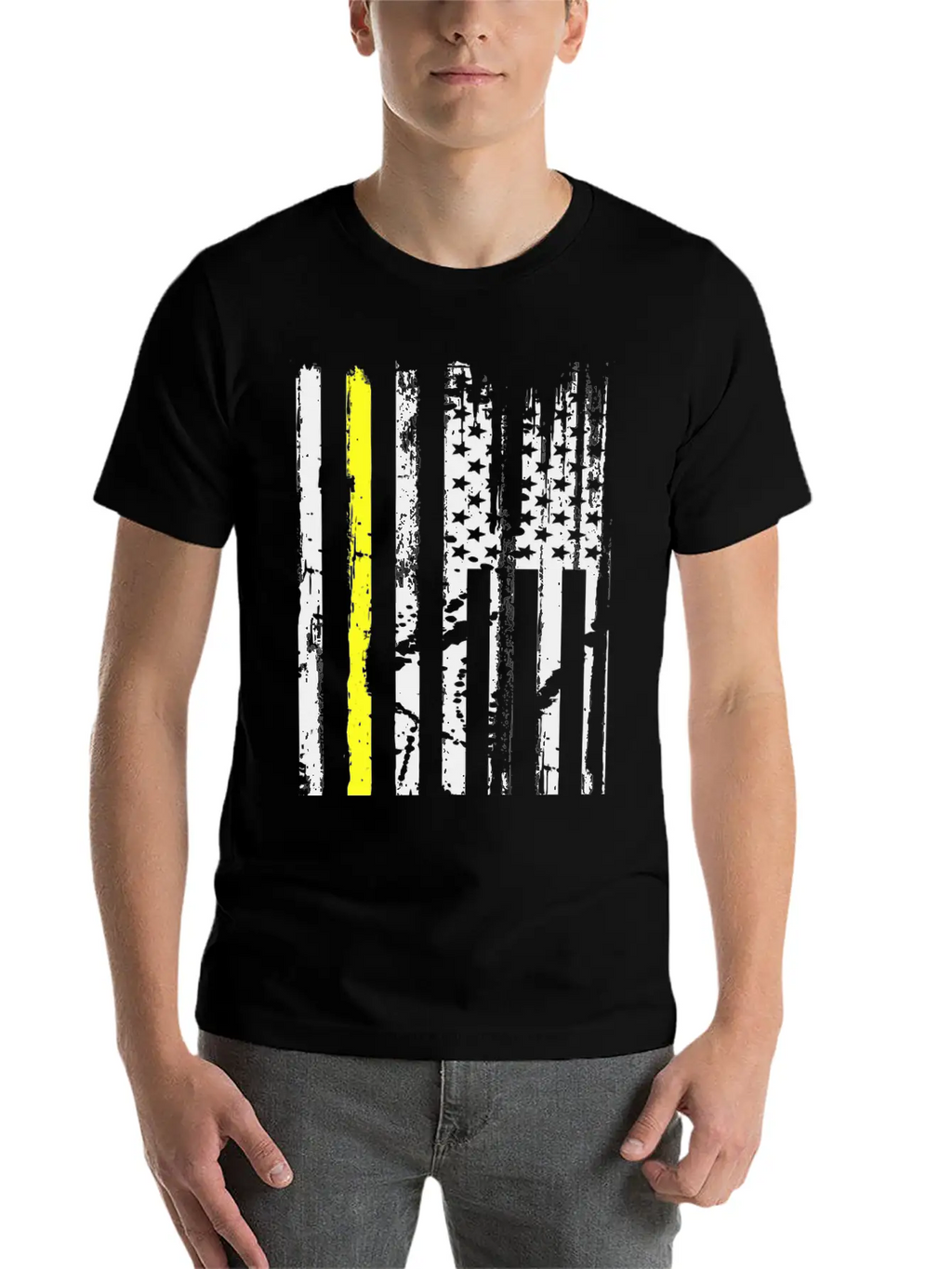 Yellow Line Towing American Flag Tow Truck Driver Unisex Casual T-Shirt – Clean Design For Daily Comfort