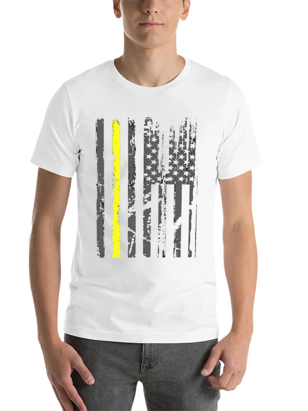 Yellow Line Towing American Flag Tow Truck Driver Unisex Casual T-Shirt – Clean Design For Daily Comfort