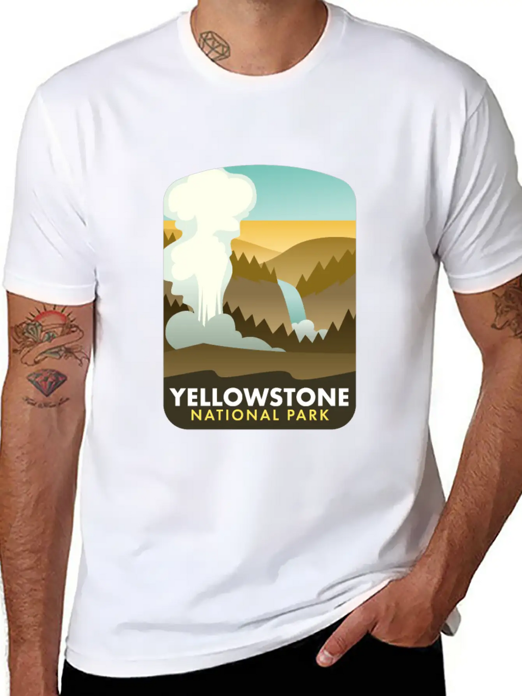 Yellowstone National Park Unisex Short Sleeve Soft Cotton T-Shirt – Casual Everyday Wear
