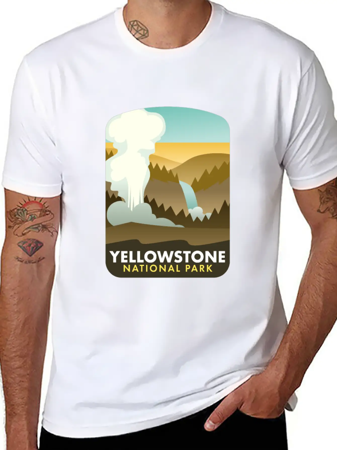 Yellowstone National Park Unisex Short Sleeve Soft Cotton T-Shirt – Casual Everyday Wear