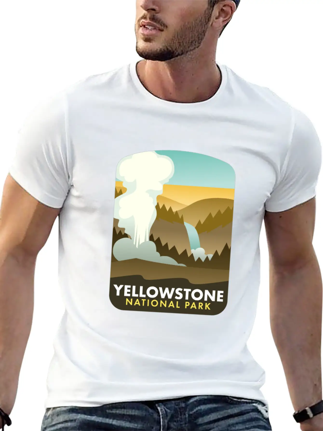 Yellowstone National Park Unisex Short Sleeve Soft Cotton T-Shirt – Casual Everyday Wear
