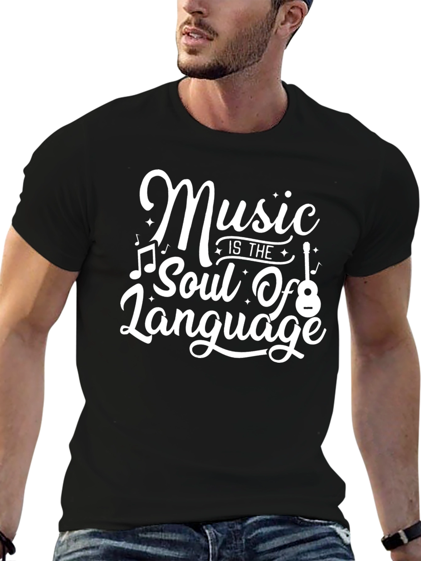 Music is the Soul of Language Black T-Shirt