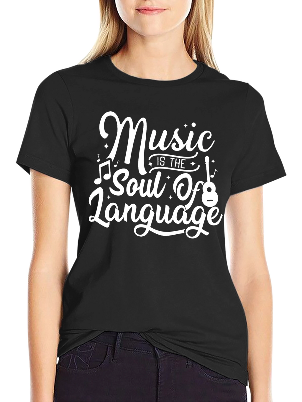 Music is the Soul of Language Black T-Shirt