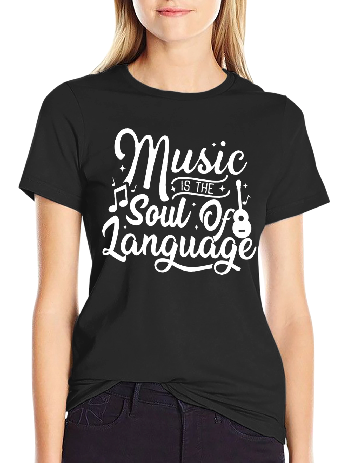 Music is the Soul of Language Black T-Shirt