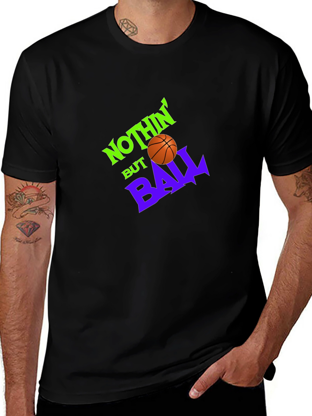 Nothin But Ball Graphic Tee - Black Cotton