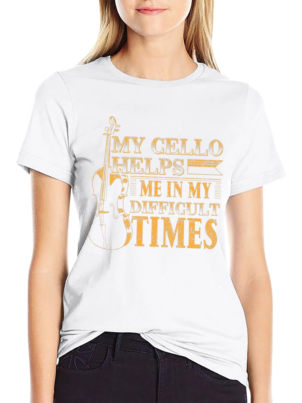 My Cello Helps Me Black T-Shirt