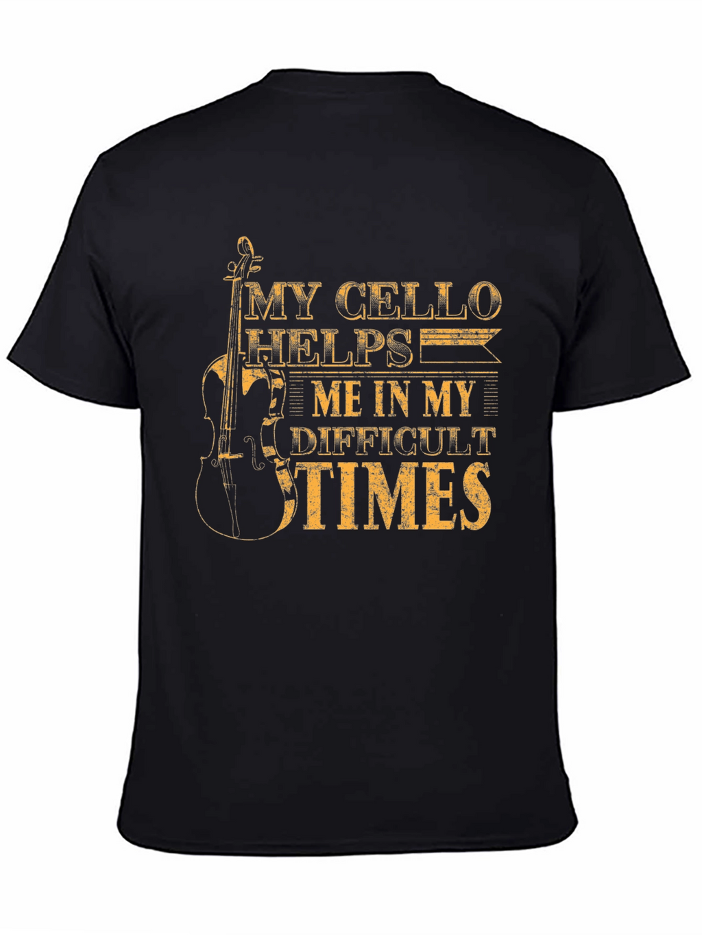 My Cello Helps Me Black T-Shirt
