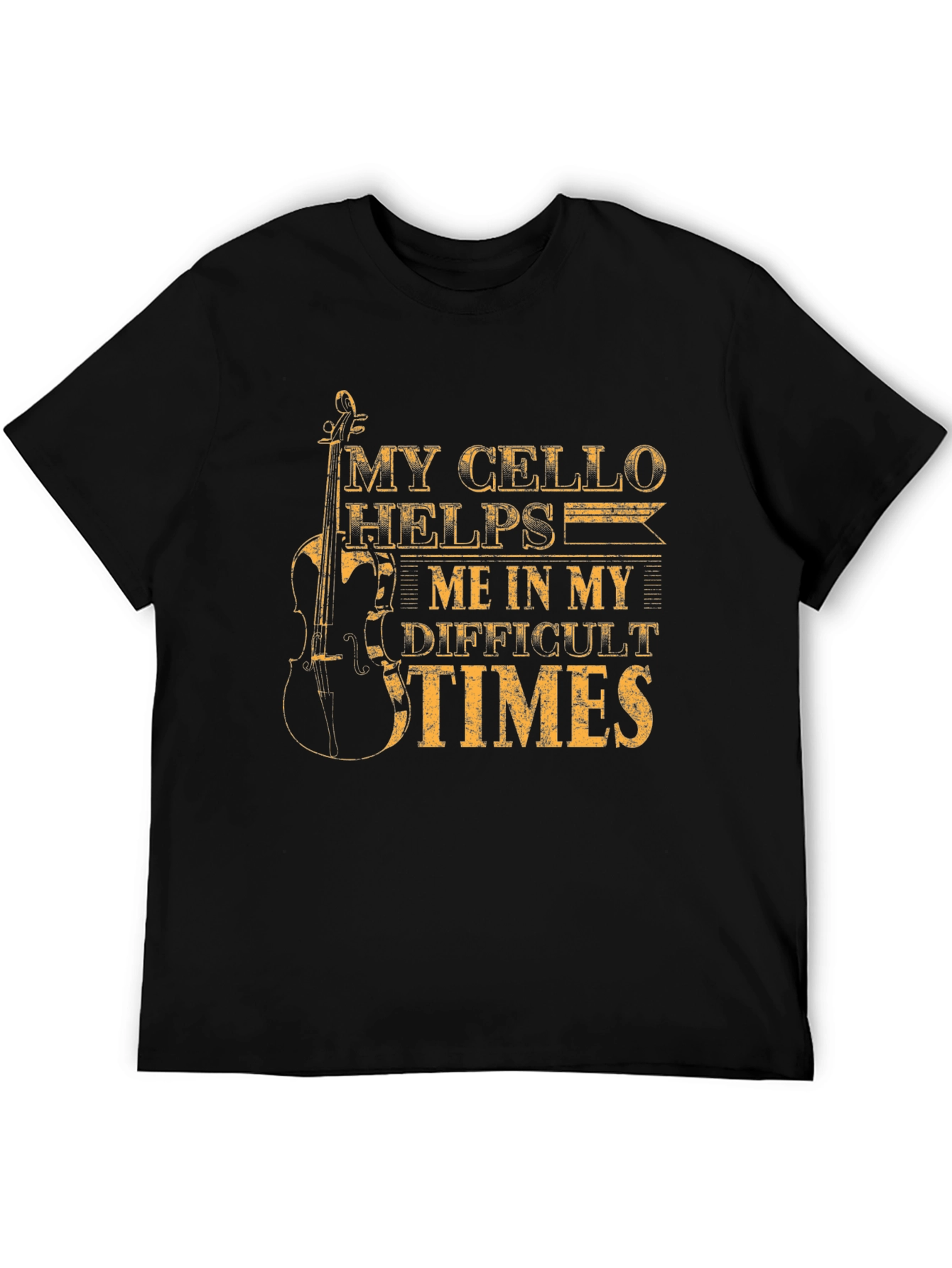 My Cello Helps Me Black T-Shirt