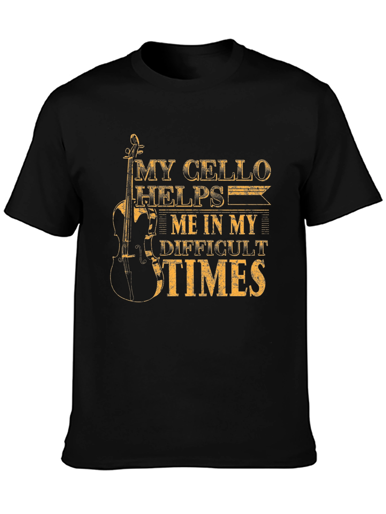 My Cello Helps Me Black T-Shirt