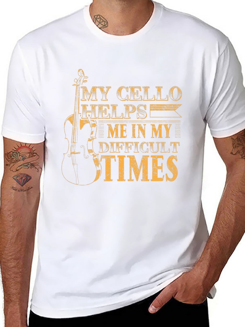 My Cello Helps Me Black T-Shirt