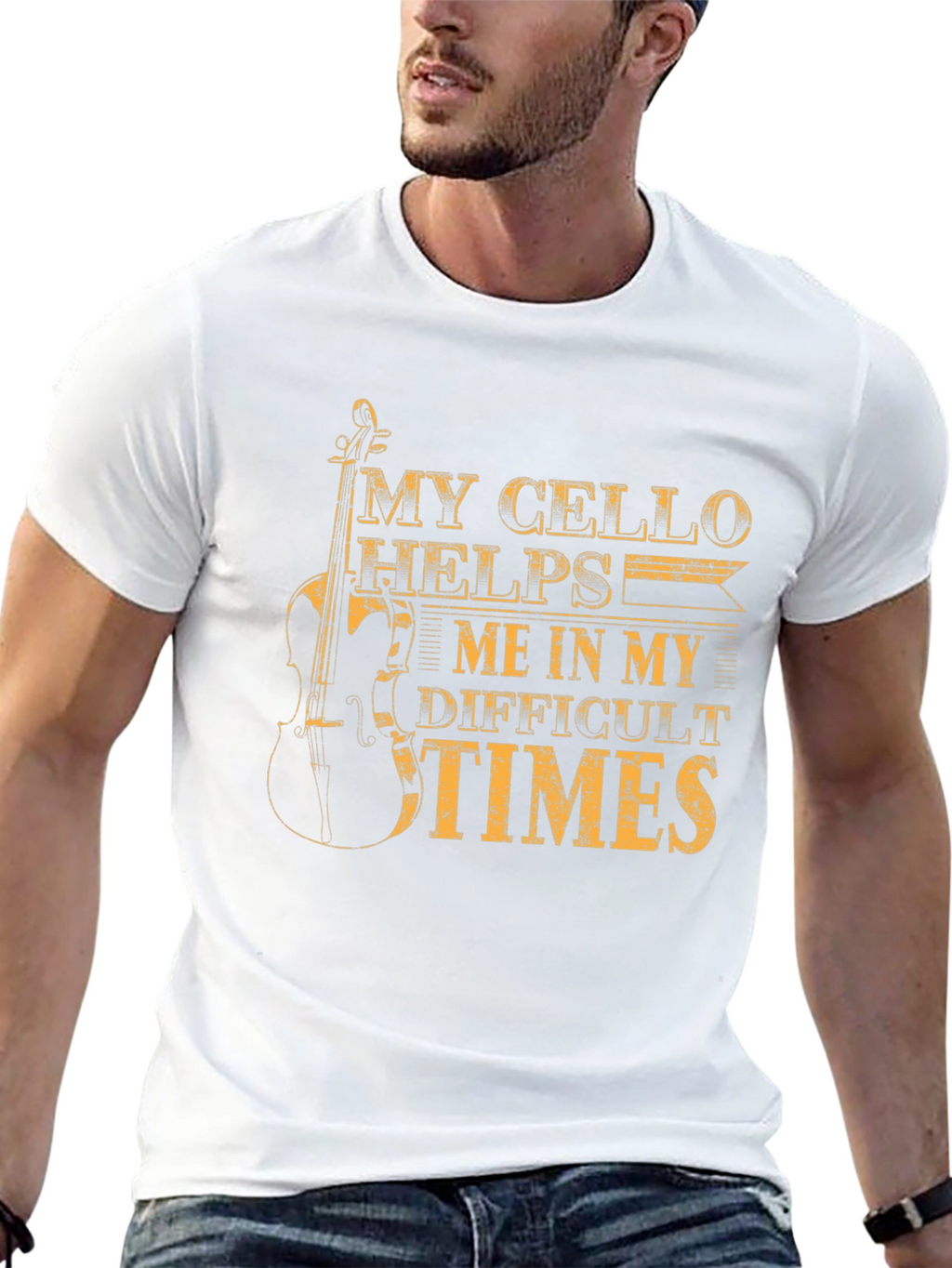 My Cello Helps Me Black T-Shirt