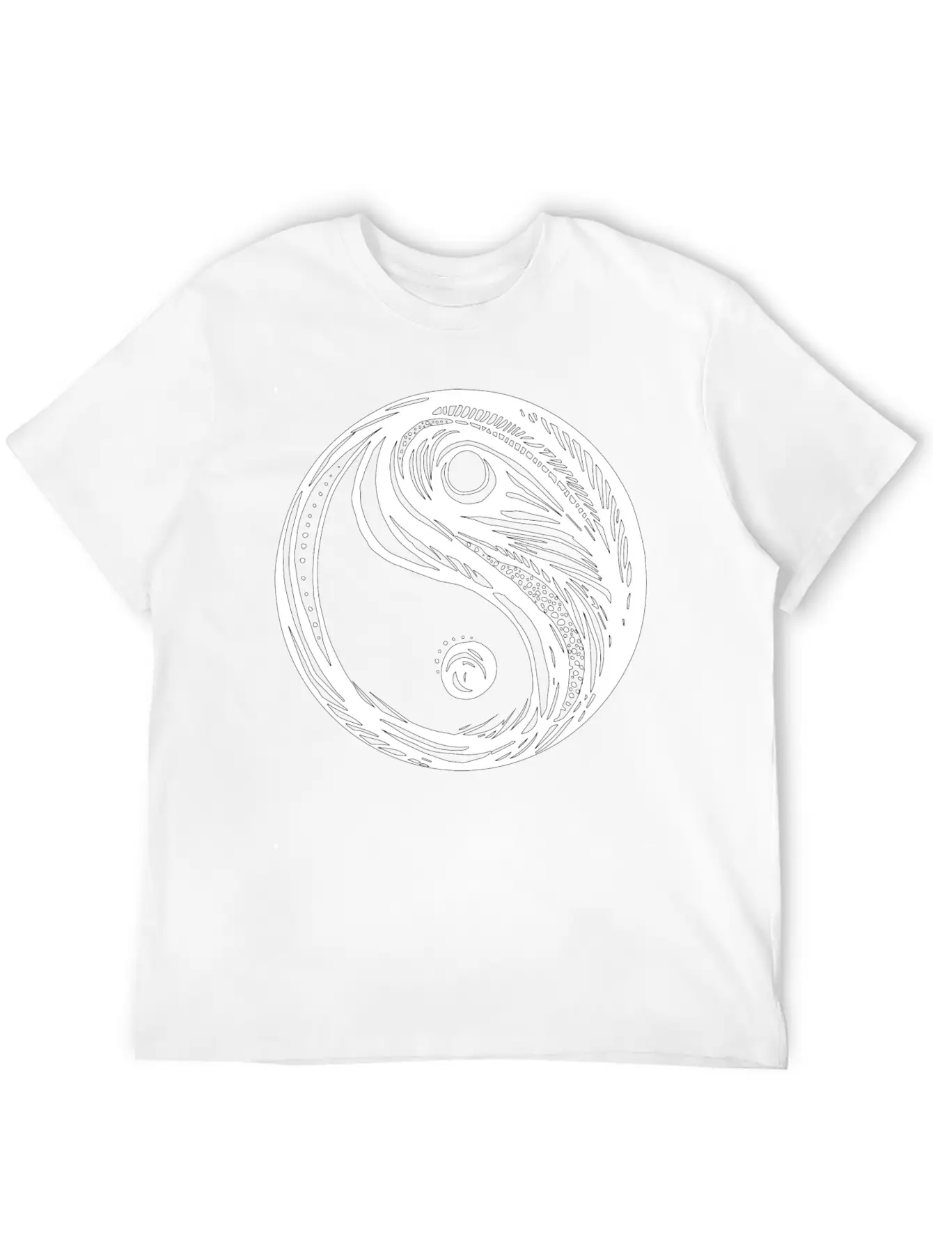 Yin Yang Balance Drawing Unisex Casual T-Shirt – Clean Design For Daily Comfort