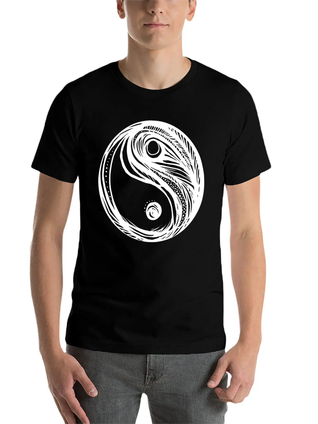 Yin Yang Balance Drawing Unisex Casual T-Shirt – Clean Design For Daily Comfort