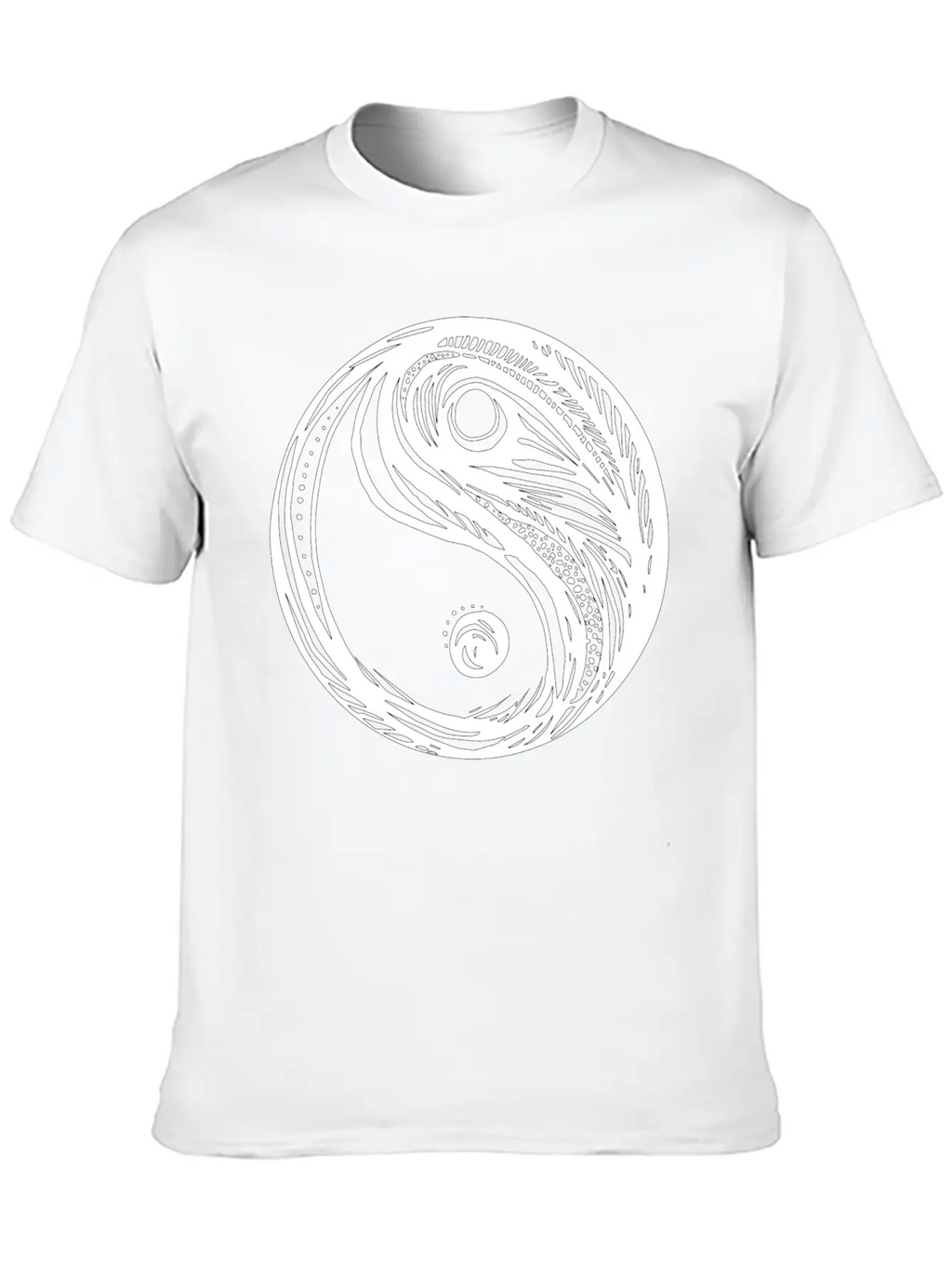 Yin Yang Balance Drawing Unisex Casual T-Shirt – Clean Design For Daily Comfort