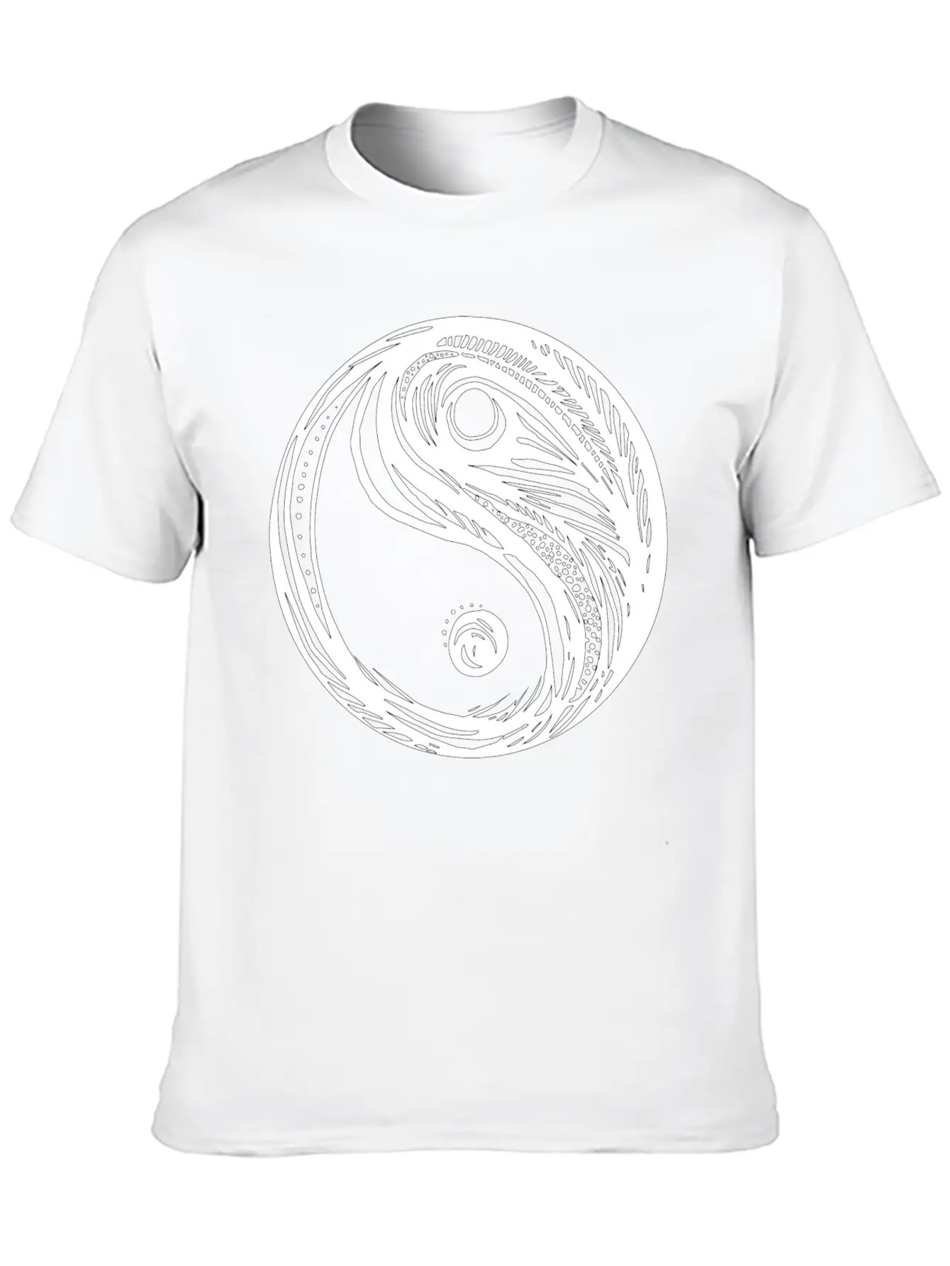 Yin Yang Balance Drawing Unisex Casual T-Shirt – Clean Design For Daily Comfort