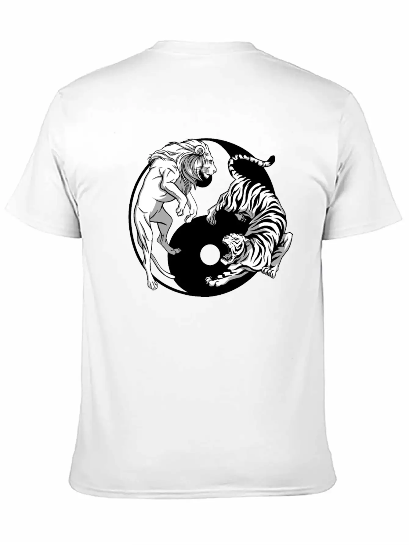 Yin Yang Tiger Lion Unisex Casual T-Shirt – Clean Design For Daily Comfort